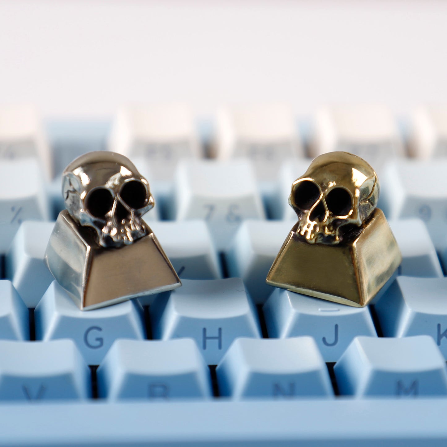 YMDK ESC Key 1pcs stereoscopic Pure Copper keycaps Skull Handmade Artisans Metal Key Caps for Mechanical Keyboard