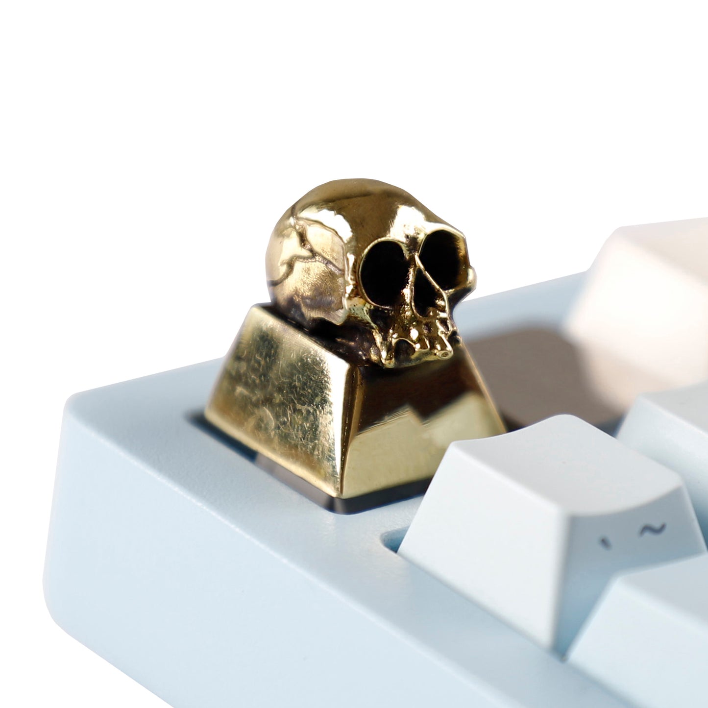 YMDK ESC Key 1pcs stereoscopic Pure Copper keycaps Skull Handmade Artisans Metal Key Caps for Mechanical Keyboard
