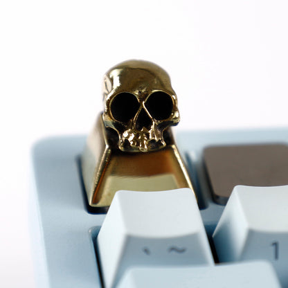 YMDK ESC Key 1pcs stereoscopic Pure Copper keycaps Skull Handmade Artisans Metal Key Caps for Mechanical Keyboard