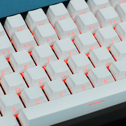 YMDK White Side-lit Shine Through Backlit 134 Keycap（Cherry Profile PBT Double Shot）