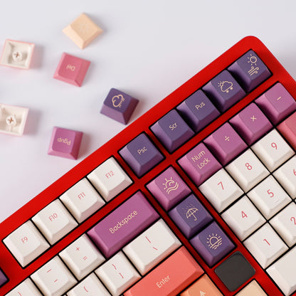 YMDK Smoke Cloud 143 Keycaps(Dye Sub Cherry Profile PBT 1.5mm/ANSI 104 TKL GK61 96 75 GMMK NCR80 Using)