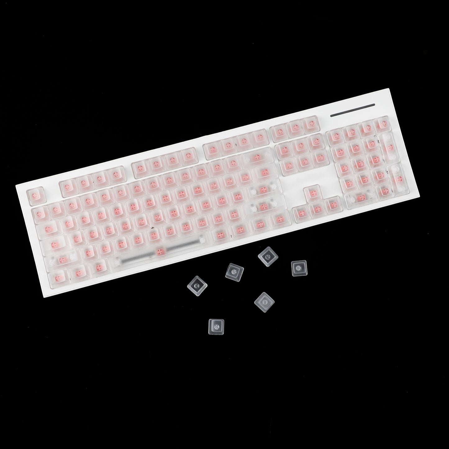 YMDK 132 keys PBT Frosted Translucent Clear Keycaps OEM Profile Shine Through Blank Custom Keycap for 61/68/75/87/96/100/104/108 MX Mechanical Keyboard