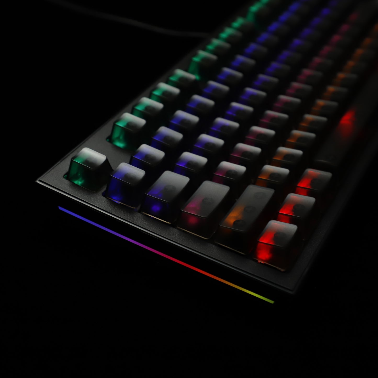 YMDK 132 keys PBT Frosted Translucent Clear Keycaps OEM Profile Shine Through Blank Custom Keycap for 61/68/75/87/96/100/104/108 MX Mechanical Keyboard