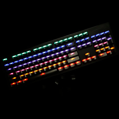 YMDK 132 keys PBT Frosted Translucent Clear Keycaps OEM Profile Shine Through Blank Custom Keycap for 61/68/75/87/96/100/104/108 MX Mechanical Keyboard