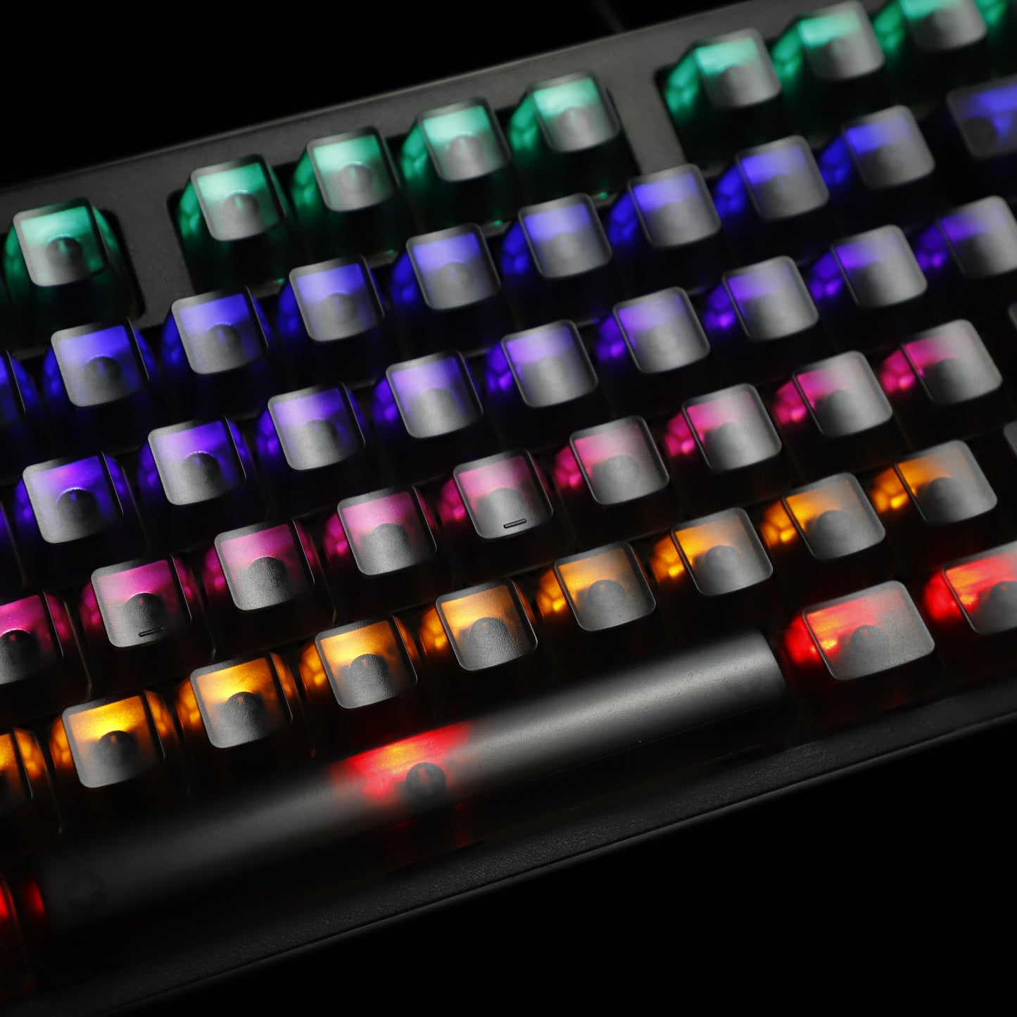 YMDK 132 keys PBT Frosted Translucent Clear Keycaps OEM Profile Shine Through Blank Custom Keycap for 61/68/75/87/96/100/104/108 MX Mechanical Keyboard