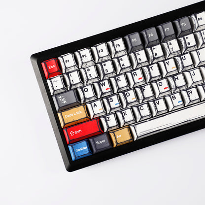 YMDK Comic Style Complete Full Set 136 Keys  Keycaps Mixed Light Keycap Creative Interesting PBT Cherry Profile Dye Sub for MX Mechanical Keyboard