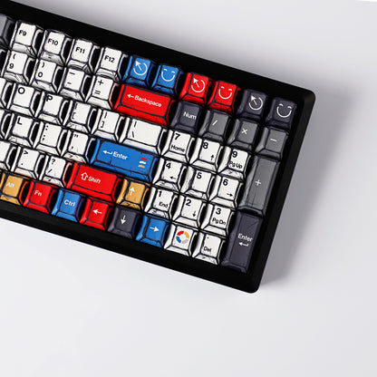 YMDK Comic Style Complete Full Set 136 Keys  Keycaps Mixed Light Keycap Creative Interesting PBT Cherry Profile Dye Sub for MX Mechanical Keyboard
