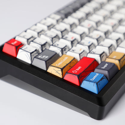 YMDK Comic Style Complete Full Set 136 Keys  Keycaps Mixed Light Keycap Creative Interesting PBT Cherry Profile Dye Sub for MX Mechanical Keyboard