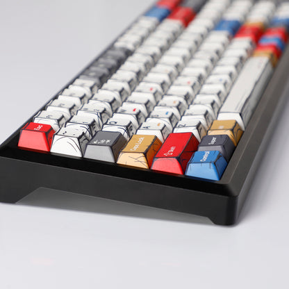 YMDK Comic Style Complete Full Set 136 Keys  Keycaps Mixed Light Keycap Creative Interesting PBT Cherry Profile Dye Sub for MX Mechanical Keyboard