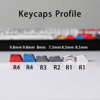 YMDK Comic Style Complete Full Set 136 Keys  Keycaps Mixed Light Keycap Creative Interesting PBT Cherry Profile Dye Sub for MX Mechanical Keyboard