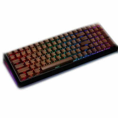 YMDK 133 Keys Walnut Wood Grain Keycaps Side-lit Cherry Profile PBT Keycap for 61 64 68 84 87 96 98 104 108 MX Mechanical Keyboards