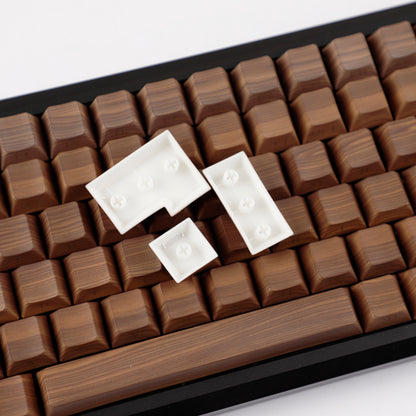 YMDK 133 Keys Walnut Wood Grain Keycaps Side-lit Cherry Profile PBT Keycap for 61 64 68 84 87 96 98 104 108 MX Mechanical Keyboards