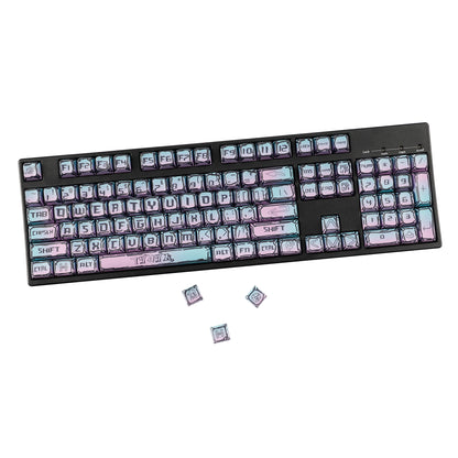 YMDK Cyberpunk Keycaps 126 keys Gradient Color Five-sided Dye Sub MDA Profile PBT MX Mechanical Keyboard Keycap 65/75/87/98/100/104