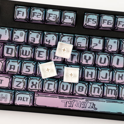 YMDK Cyberpunk Keycaps 126 keys Gradient Color Five-sided Dye Sub MDA Profile PBT MX Mechanical Keyboard Keycap 65/75/87/98/100/104