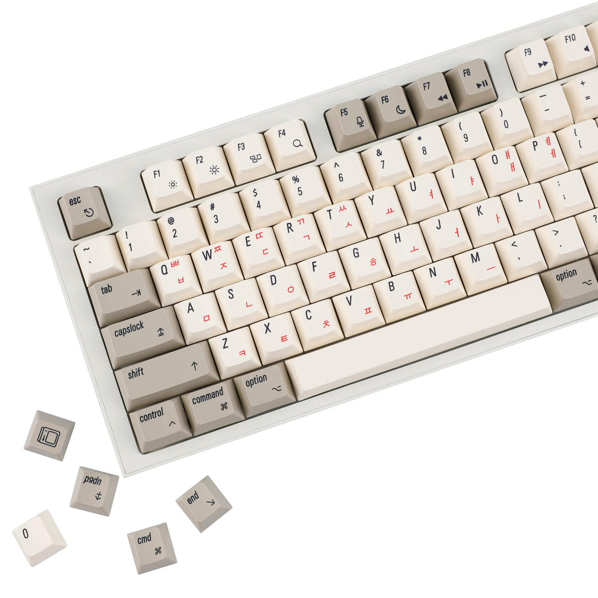 YMDK English Korean 136 Keys MAC Apple Retro Keycaps Cherry Profile PBT Dye Sublimation for 75/87/98/104/108 MX Mechanical Keyboard