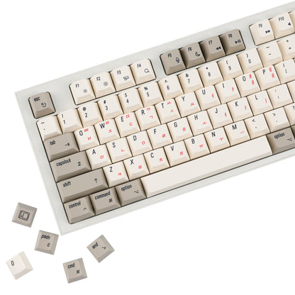 YMDK English Korean 136 Keys MAC Apple Retro Keycaps Cherry Profile PBT Dye Sublimation for 75/87/98/104/108 MX Mechanical Keyboard