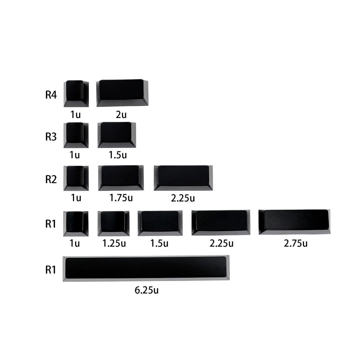 YMDK Cherry Profile Metal Keycaps Accent Supplement Keycaps 1u 1.25u 1.75u 2u 2.25u 2.75u 6.25u for MX Mechanical Keyboard