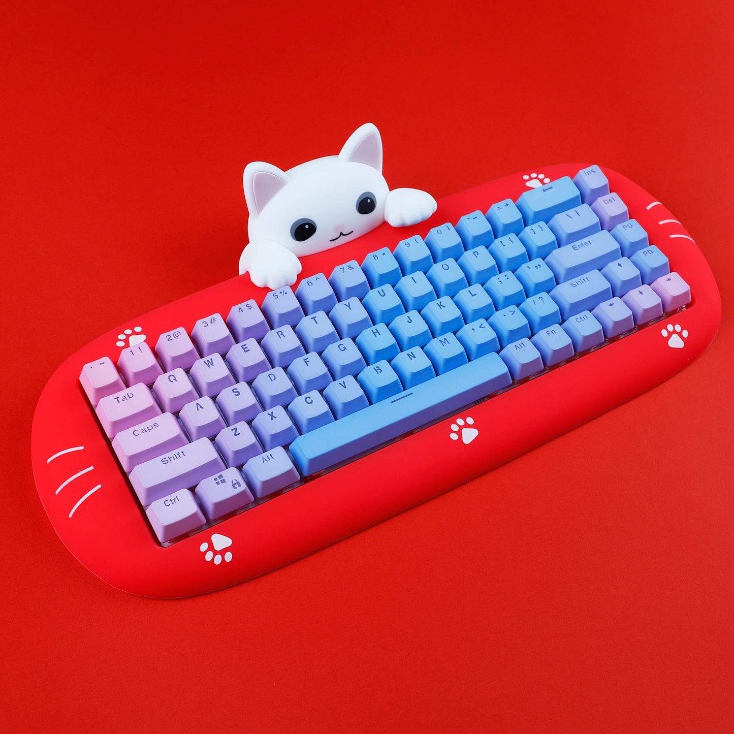 YMDK Meow68 keyboard Cat Custom Triple-Mode RGB Hot Swappable meow 68 Fully Mechanical Keyboard（Support Macro Programmable Bluetooth＆Wired＆2.4G）