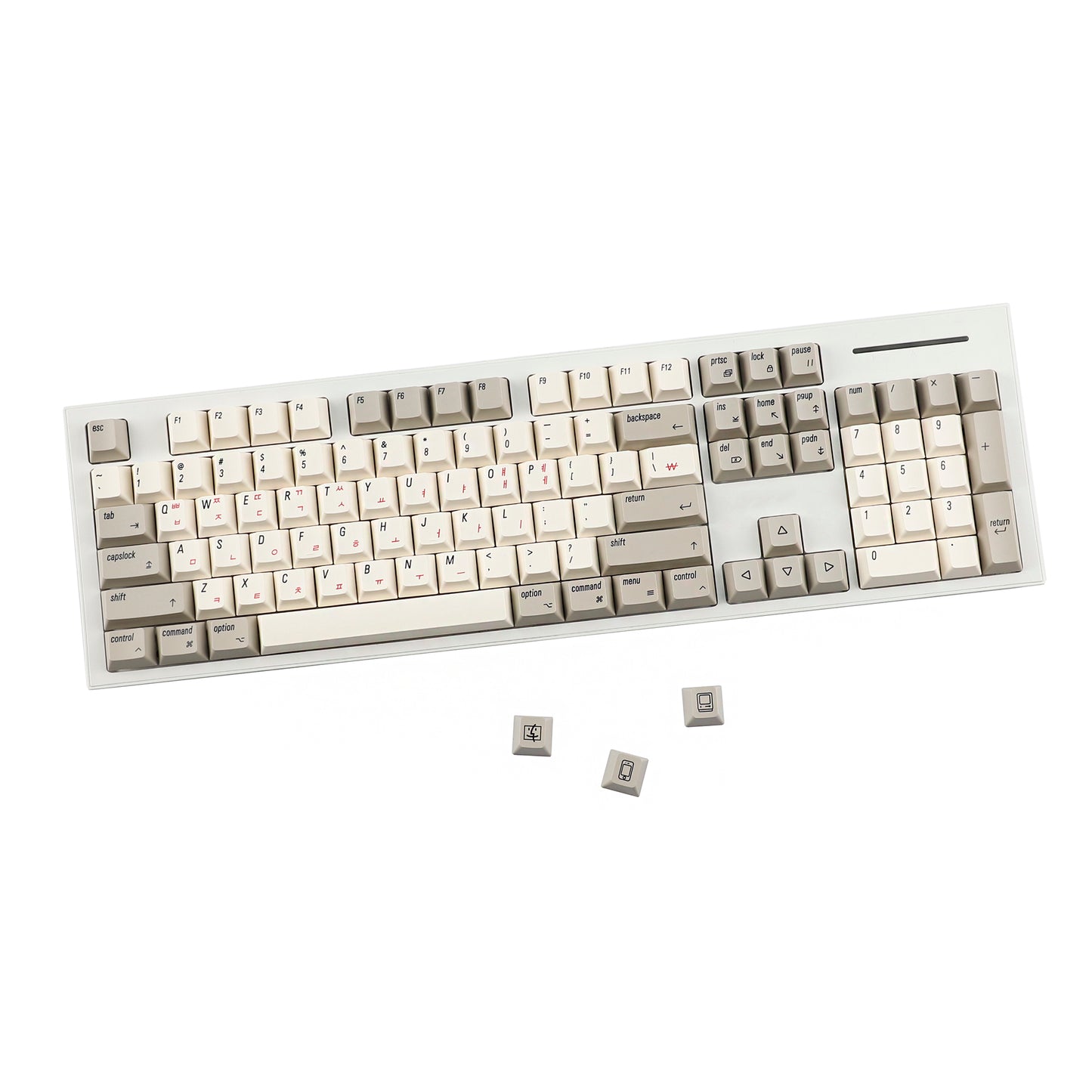 YMDK English Korean 135 Keys MAC Apple Retro Keycaps Cherry Profile PBT Dye Sublimation for 75/87/98/104/108 MX Mechanical Keyboard