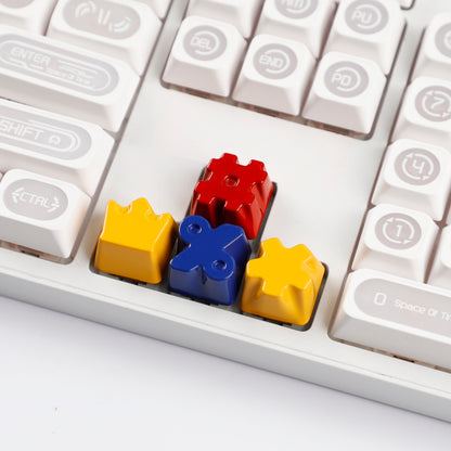 Painted High Gloss Personalized Keycap Zinc Alloy Arrow Keys Red Yellow Blue for MX Mechanical Keyboard