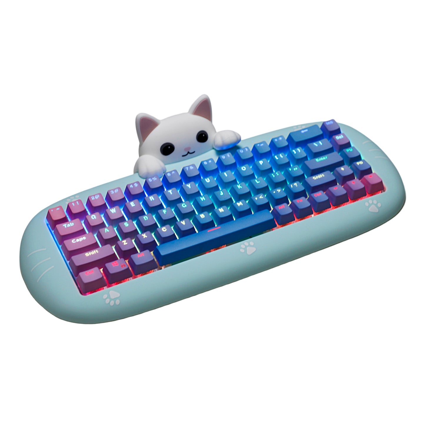 YMDK Meow68 keyboard Cat Custom Triple-Mode RGB Hot Swappable meow 68 Fully Mechanical Keyboard（Support Macro Programmable Bluetooth＆Wired＆2.4G）