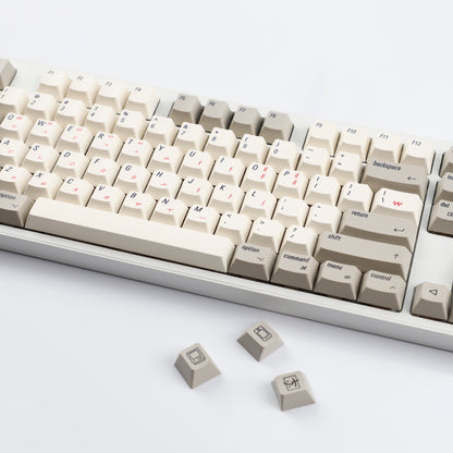 YMDK English Korean 135 Keys MAC Apple Retro Keycaps Cherry Profile PBT Dye Sublimation for 75/87/98/104/108 MX Mechanical Keyboard