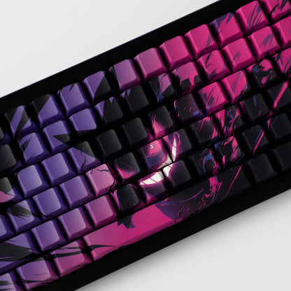 YMDK 131 Coal Briquette Ghost Keycap Cherry Profile Dye Sub Double Shot Sidelit PBT Keycaps for 65/75/87/98/100/104 MX Mechanical keyboard