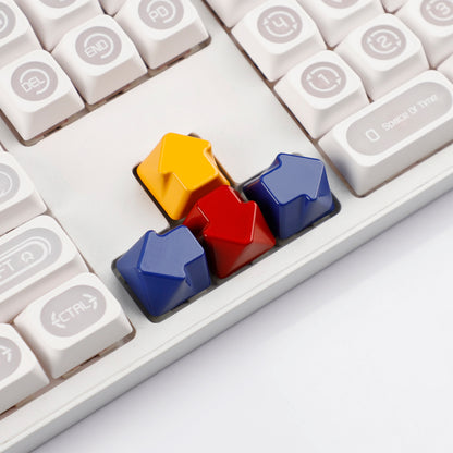 Painted High Gloss Personalized Keycap Zinc Alloy Arrow Keys Red Yellow Blue for MX Mechanical Keyboard