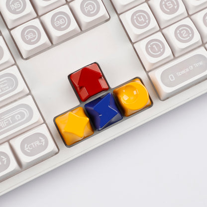 Painted High Gloss Personalized Keycap Zinc Alloy Arrow Keys Red Yellow Blue for MX Mechanical Keyboard