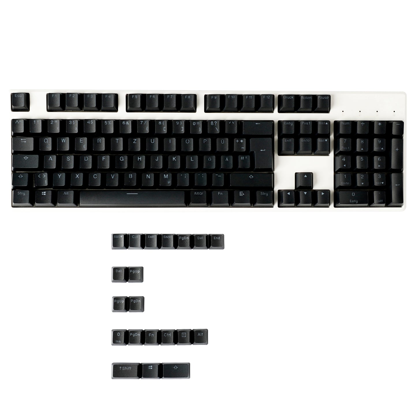 YMDK 123 German ISO Double Shot PBT Shine Through OEM Profile Keycap set For MX Switches 68 84 96 61 87 104 Mechanical Keyboard