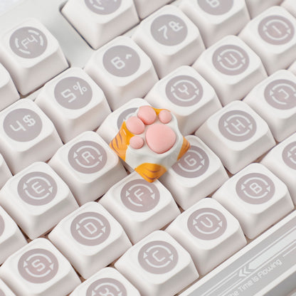 YMDK Metal Keycap Cat Claw Tiger Skin Novelty Keycaps for Cherry MX Mechanical Keyboard