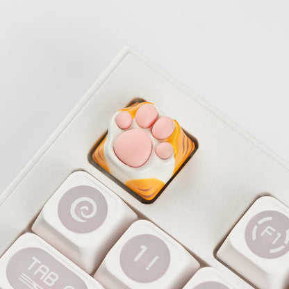 YMDK Metal Keycap Cat Claw Tiger Skin Novelty Keycaps for Cherry MX Mechanical Keyboard