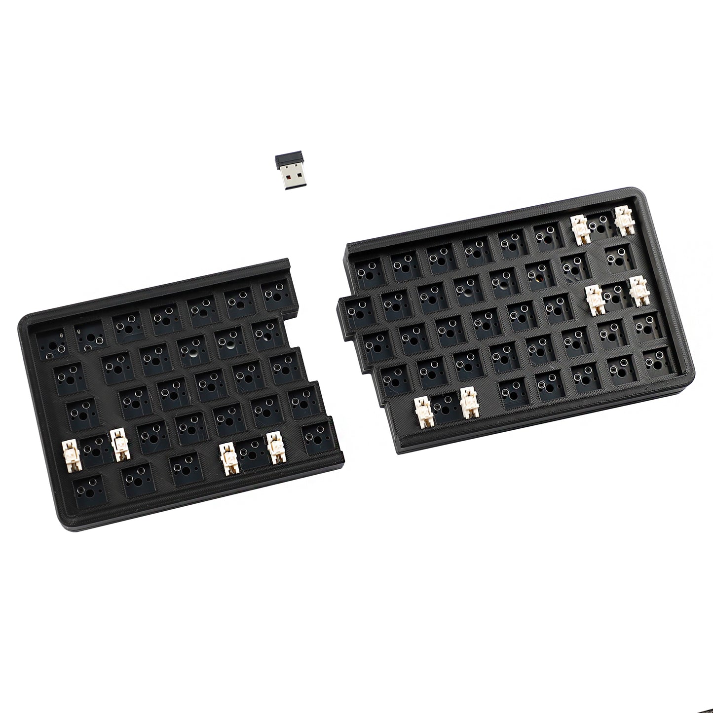 YMDK W64 Wireless Split Keyboard 2.4Ghz 66 Keys Ergonomic Hotswappable 60% Layout 3D PLA Vial All Key Programmable Independent Gaming Keyboard Kit