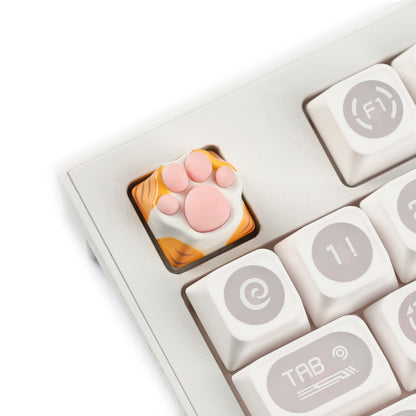 YMDK Metal Keycap Cat Claw Tiger Skin Novelty Keycaps for Cherry MX Mechanical Keyboard