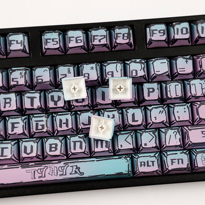 YMDK Cyberpunk Keycaps 126 keys Gradient Color Five-sided Dye Sub MDA Profile PBT MX Mechanical Keyboard Keycap 65/75/87/98/100/104