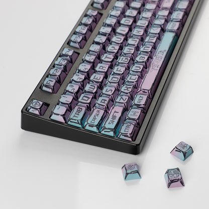 YMDK Cyberpunk Keycaps 126 keys Gradient Color Five-sided Dye Sub MDA Profile PBT MX Mechanical Keyboard Keycap 65/75/87/98/100/104