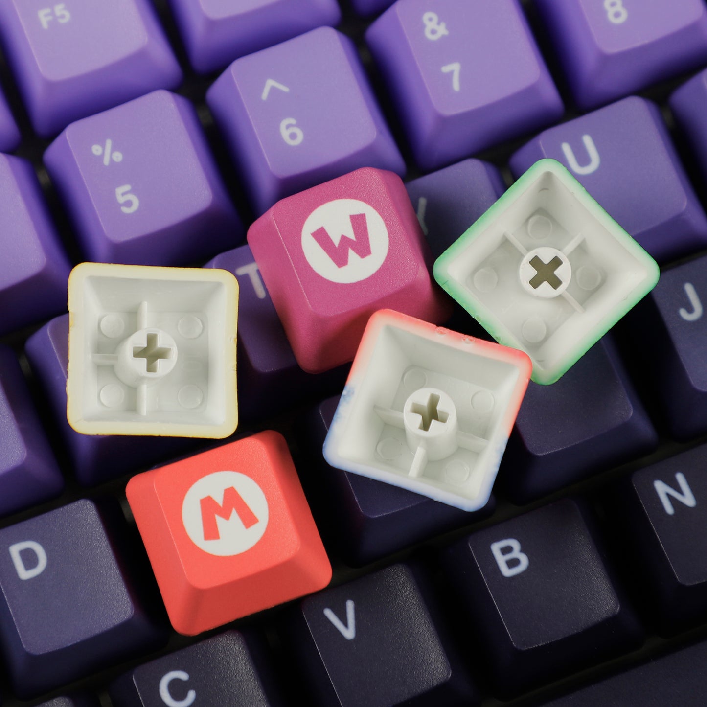 Pacman Theme or Mario Theme OEM Profile keycaps(Five Dye PBT Custom Sublimation )