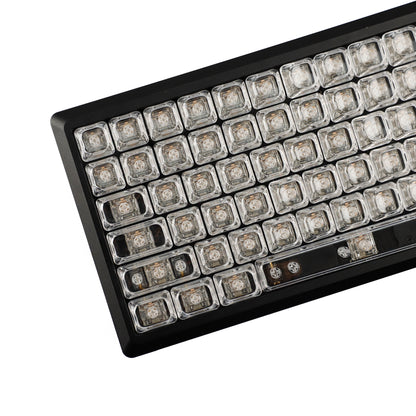 YMDK Pure White MOA Profile Keycap 129 Key Simple Style PBT Dye Sublimation Custom Keycaps for 61/68/84/87/98/104/108 MX Mechanical Keyboard
