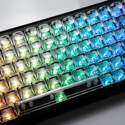 YMDK Pure White MOA Profile Keycap 129 Key Simple Style PBT Dye Sublimation Custom Keycaps for 61/68/84/87/98/104/108 MX Mechanical Keyboard