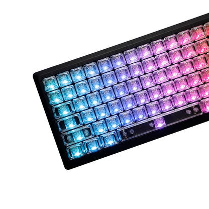 YMDK Pure White MOA Profile Keycap 129 Key Simple Style PBT Dye Sublimation Custom Keycaps for 61/68/84/87/98/104/108 MX Mechanical Keyboard