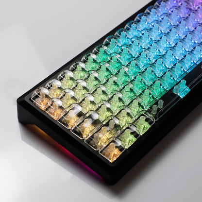 YMDK Pure White MOA Profile Keycap 129 Key Simple Style PBT Dye Sublimation Custom Keycaps for 61/68/84/87/98/104/108 MX Mechanical Keyboard