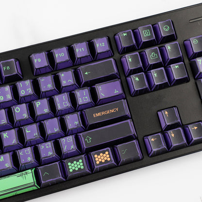 YMDK 151 Keys Comic Retro Machinery Cherry Profile PBT 5 Sides Dye Sublimation Keycaps for MX Mechanical Keyboards 75/87/98/104/108