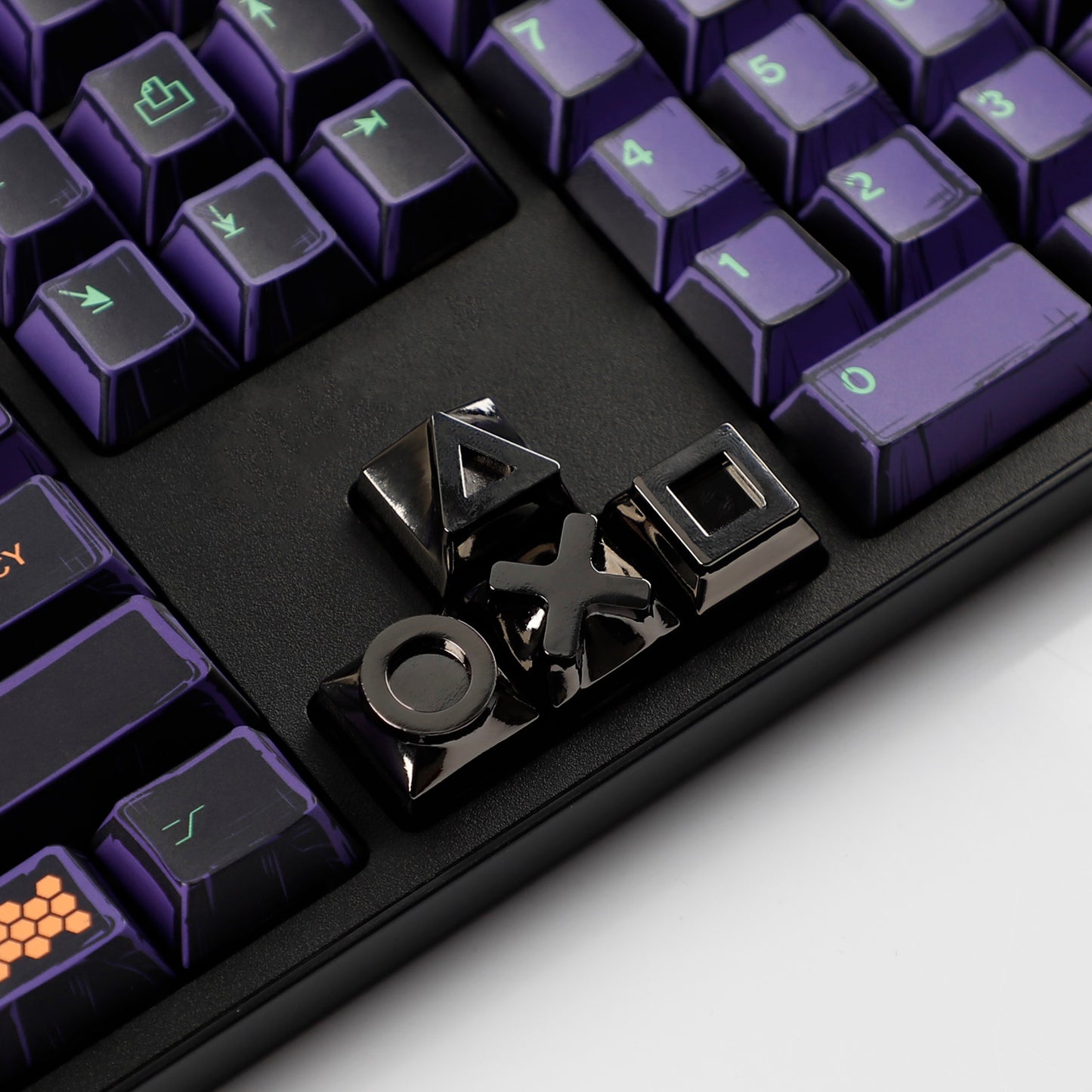 YMDK 1 pcs Metal Game Console Custom Keycaps Mechanical Keyboard Caps Alloy Gaming DIY Key Caps Personality Stress Relief
