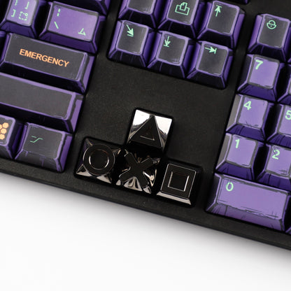 YMDK Metal Game Console Keycaps Arrow Keys Custom Mechanical Keyboard Caps Full Alloy Gaming Key Caps Set for Personality Stress Relief
