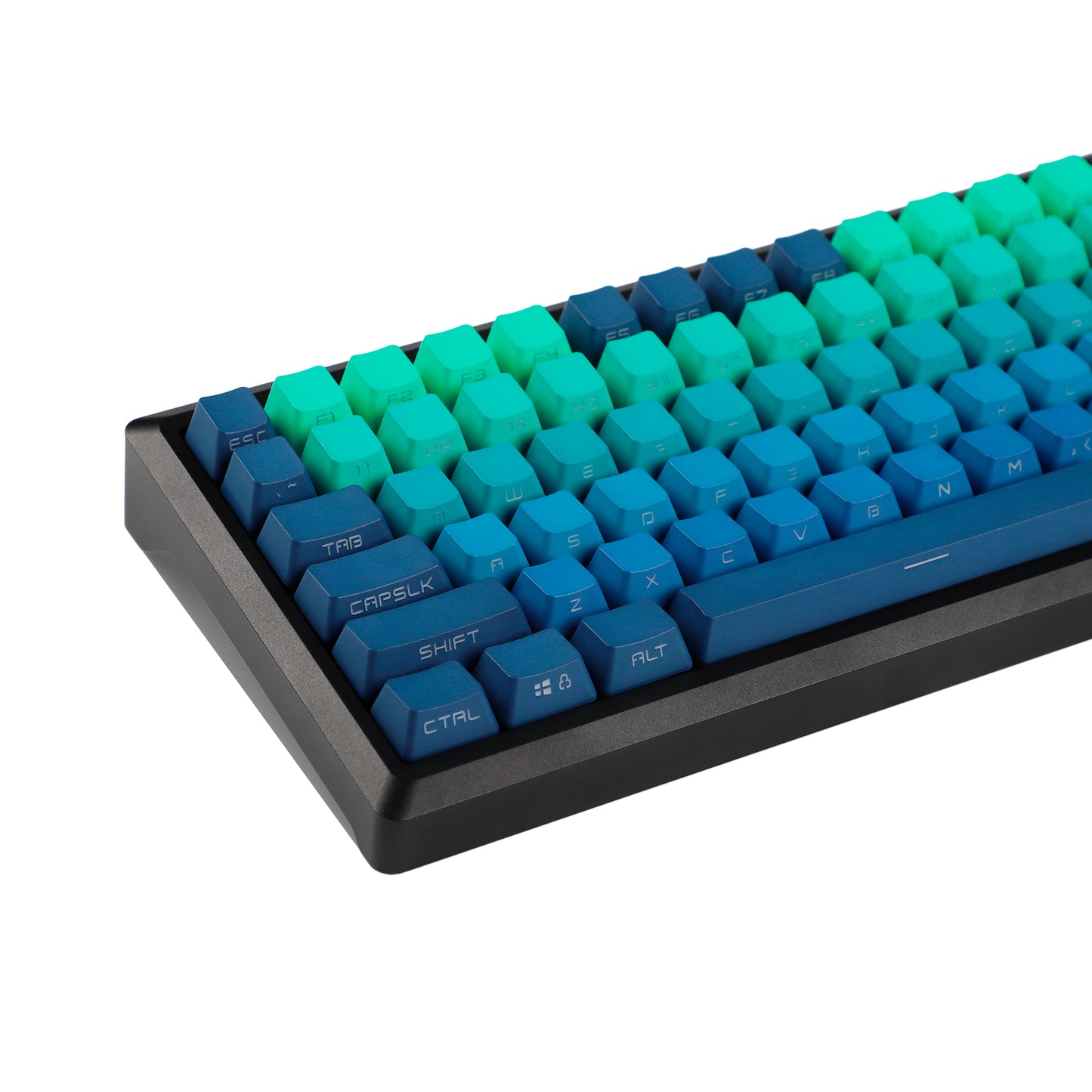 YMDK Blue Green Gradient Side-Lit 134 Keycaps(Double Shot OEM Profile/104 TKL 61 Using)