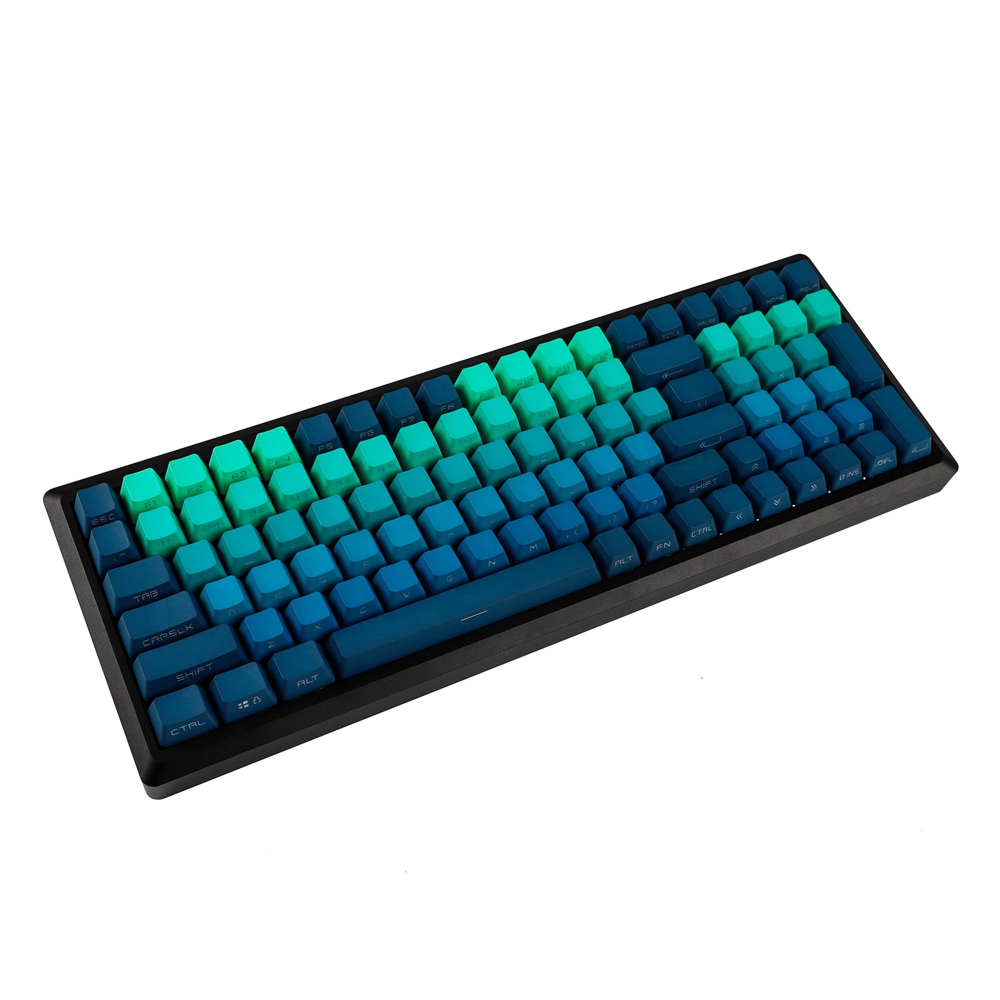 YMDK Blue Green Gradient Side-Lit 134 Keycaps(Double Shot OEM Profile/104 TKL 61 Using)