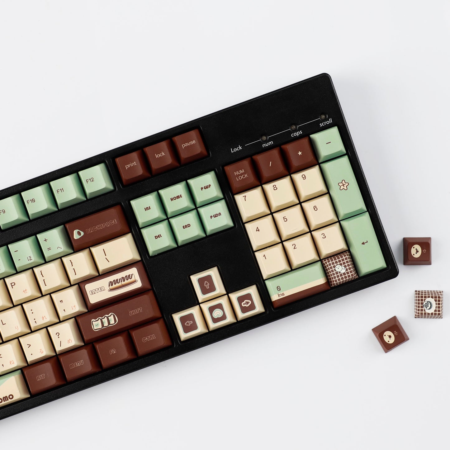 YMDK Matcha Theme 126 keys Keycaps PBT Cherry Profile Dye Sub Keycap for 65/75/87/98/100/104 MX Mechanical Keyboard