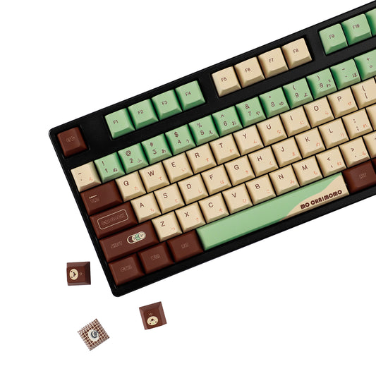 YMDK Matcha Theme 126 keys Keycaps PBT Cherry Profile Dye Sub Keycap for 65/75/87/98/100/104 MX Mechanical Keyboard