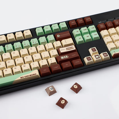 YMDK Matcha Theme 126 keys Keycaps PBT Cherry Profile Dye Sub Keycap for 65/75/87/98/100/104 MX Mechanical Keyboard