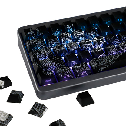 YMDK Chinese Dragon Theme Keycaps Full Set 78 keys Creative PBT Dye Sub Cherry Profile Light-transmitting for 60/61/64/68 MX Mechanical Keyboard